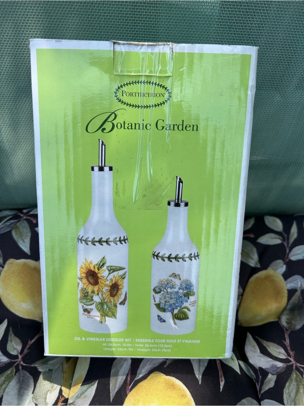 Portmeirion Botanic Garden Sunflower & Blue Floral Oil & Vinegar Set Macy’s
